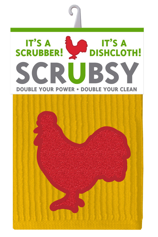 MÜkitchen SCRUBSY 100% Cotton Kitchen Dish Cloth with Built in Scrubber
