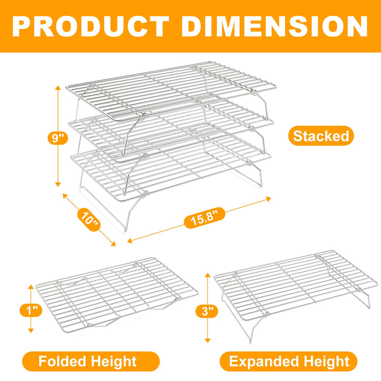 3 Tier Stackable Cooling Rack for Batch Cooling Cookie