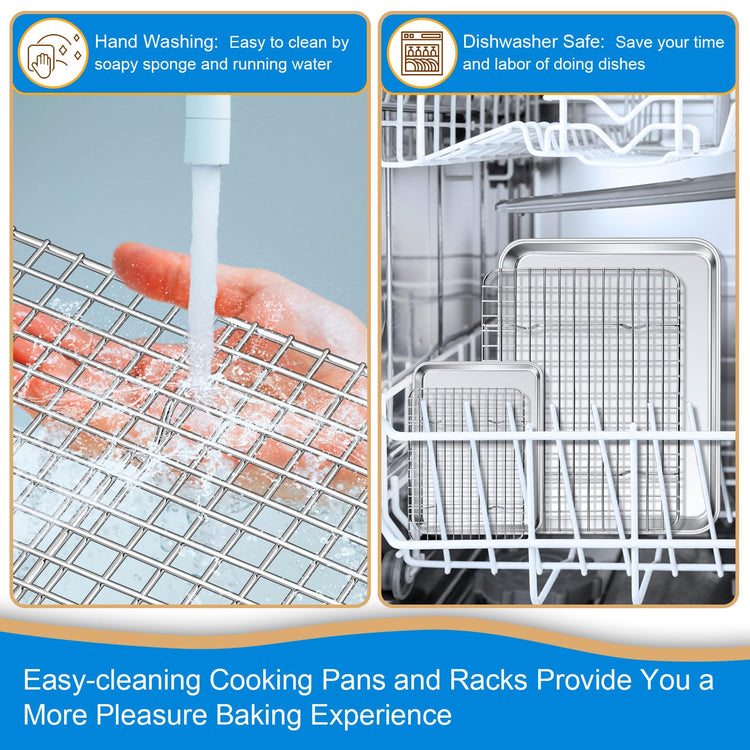 12.5+9 Inch Toaster Oven Pan Tray with Wire Rack
