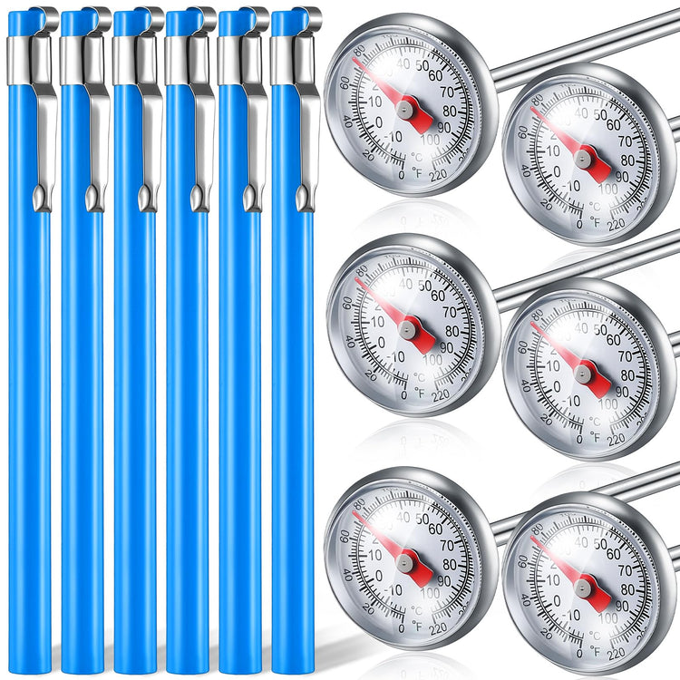 6 Pcs Stainless Steel Kitchen Dial Thermometer 5" (6 Count)