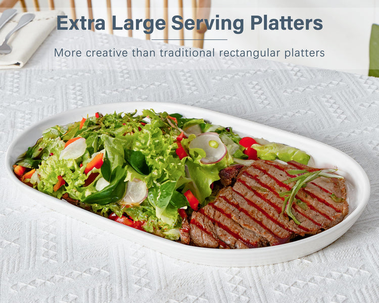 16 Inch Ceramic Serving Plates for Entertaining (2 Count)