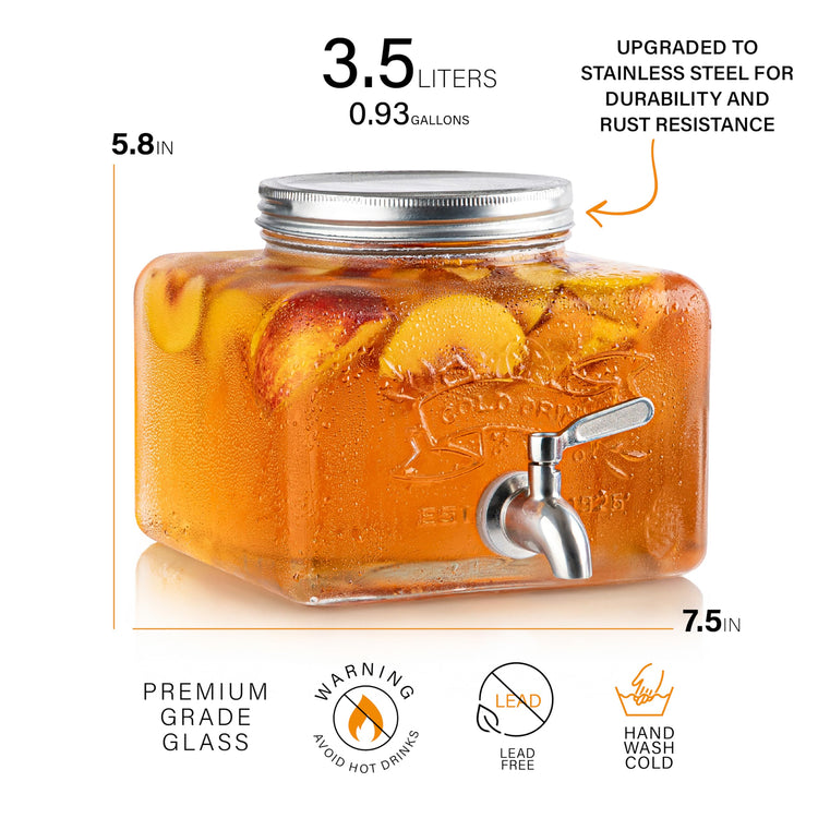 Glass Drink Dispenser for Fridge