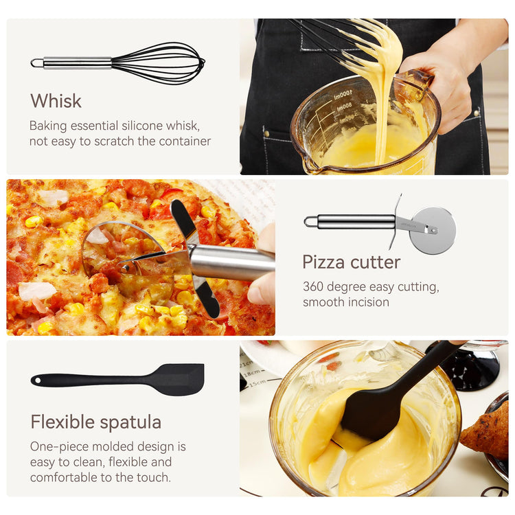 35 Pcs Silicone Cooking Utensils Set BPA Free 446°F Heat Resistant (35 Count)