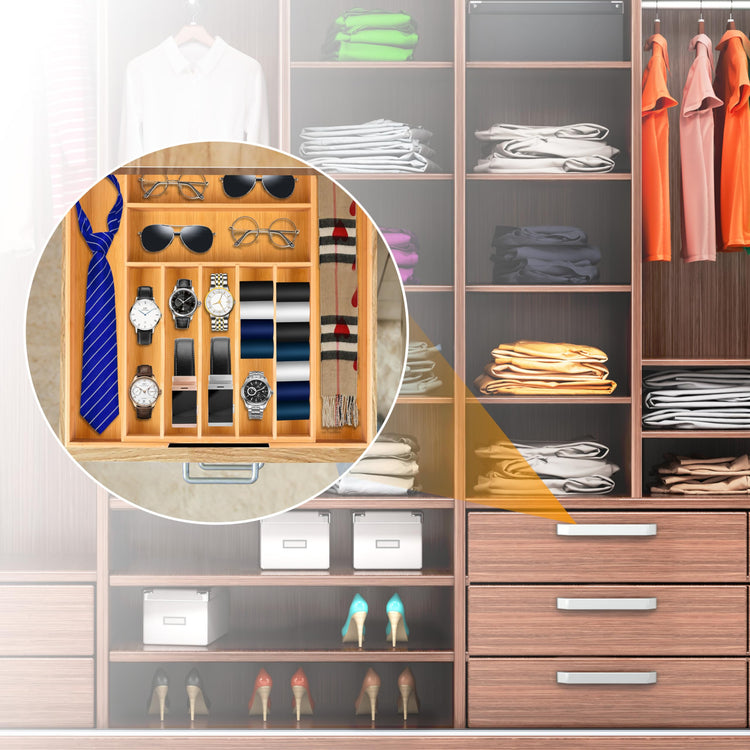 Large Premium Bamboo Silverware Organizer