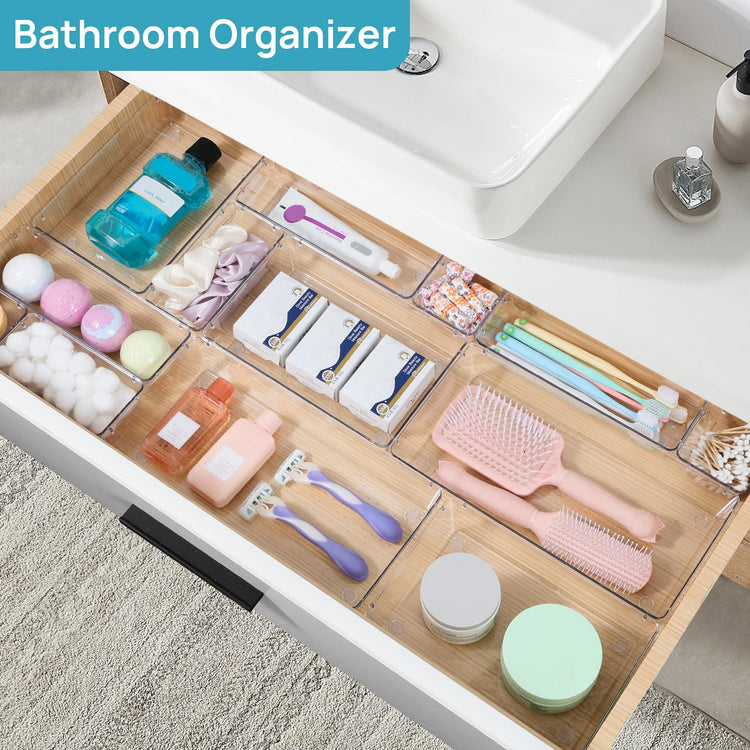 88PCS Clear Plastic Drawer Organizers Set (88 Count)