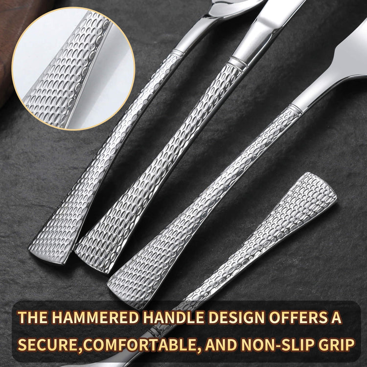 Hammered Silverware Set (20 Count)