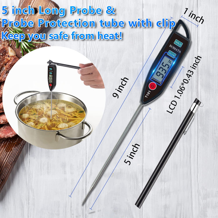 2 Pack Waterproof IPX7 Meat Thermometer (2 Count)