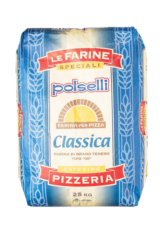 POLSELLI Classica, Tipo 00 Double Zero Flour for Pizza, Bread, Pastas, and more, All Natural, European, Unbleached, Unbromated, No Additives, Formulated for a 8+ hour rise, (25 kg) 55 lbs - Nestoria
