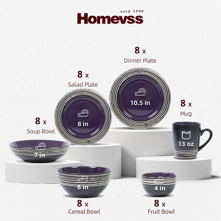 HomeVss 48 Piece Dinnerware Set