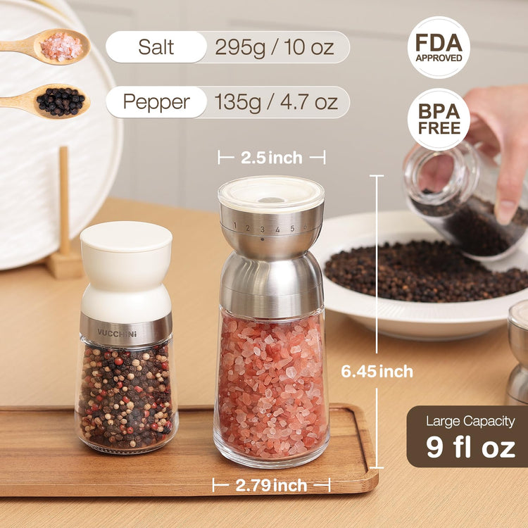 Pepper Grinder Salt Grinder Manual (2 Count)