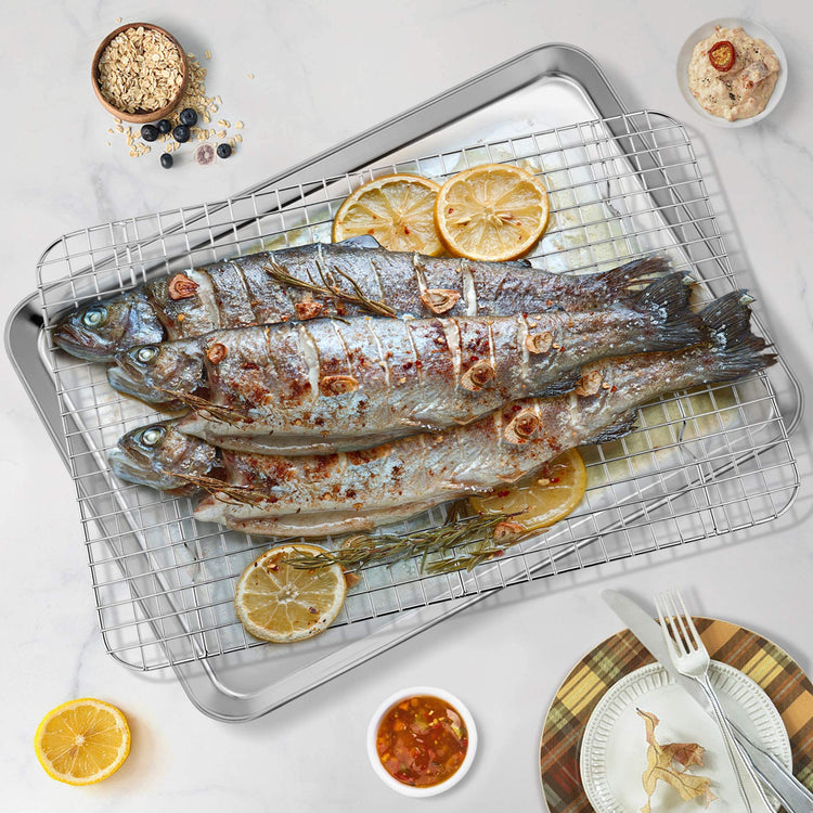 17.5 Inch Baking Sheet Pan and Cooking Rack
