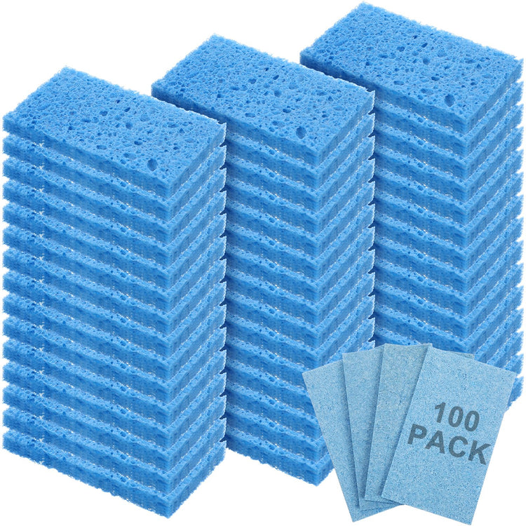 100 Pieces Compressed Wood Pulp Dish Sponges for Kitchen (100 Count)