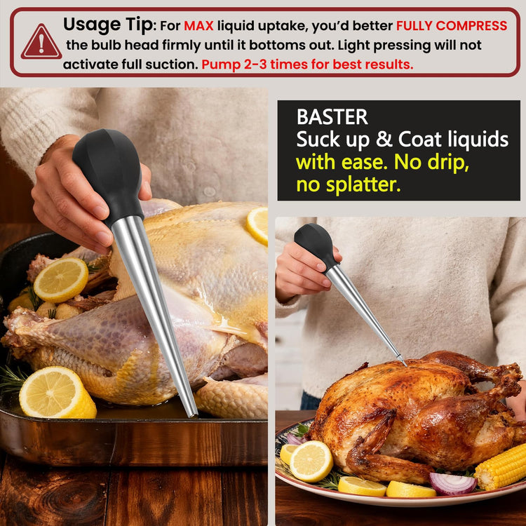 Large Turkey Baster with Cleaning Brush & Needle