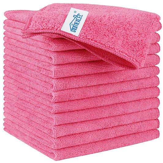 Pink Microfiber Cleaning Cloth (12 Count)