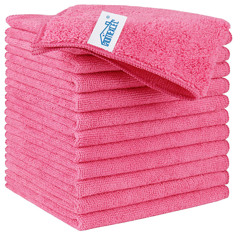 Pink Microfiber Cleaning Cloth (12 Count)