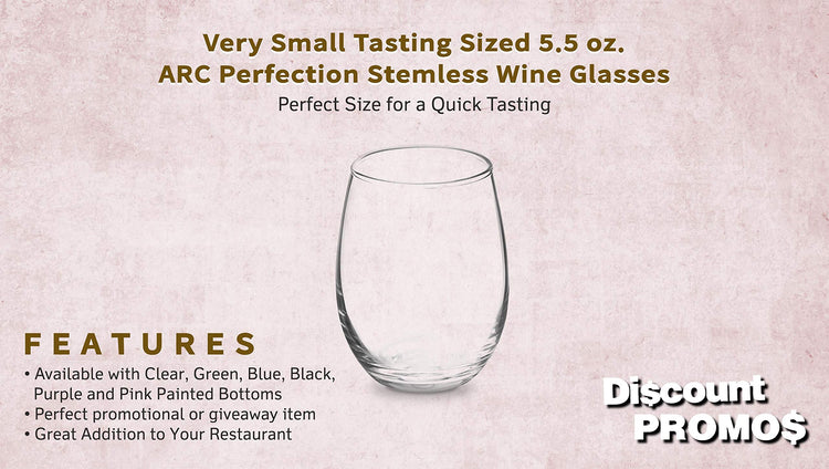 Stemless Wine Glasses by ARC 5.5 oz. Set of 12 (10 Count)