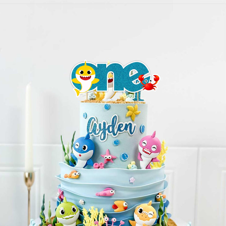 Bby Shrk One Cake Topper