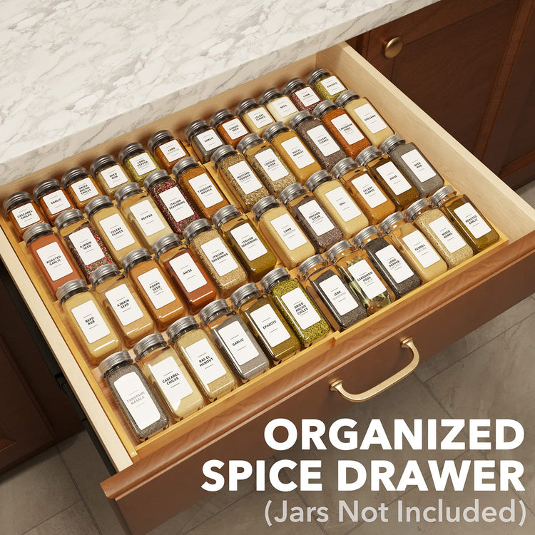 Bamboo Spice Drawer Organizer (48 Count)