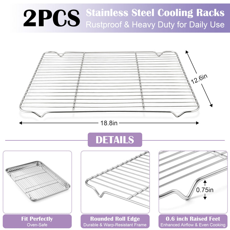 Large Baking Sheet with Wire Rack (4 Count)