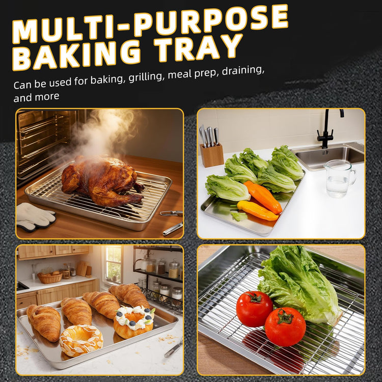 4 PCS Stainless Steel Baking Sheet Set 10 (4 Count)