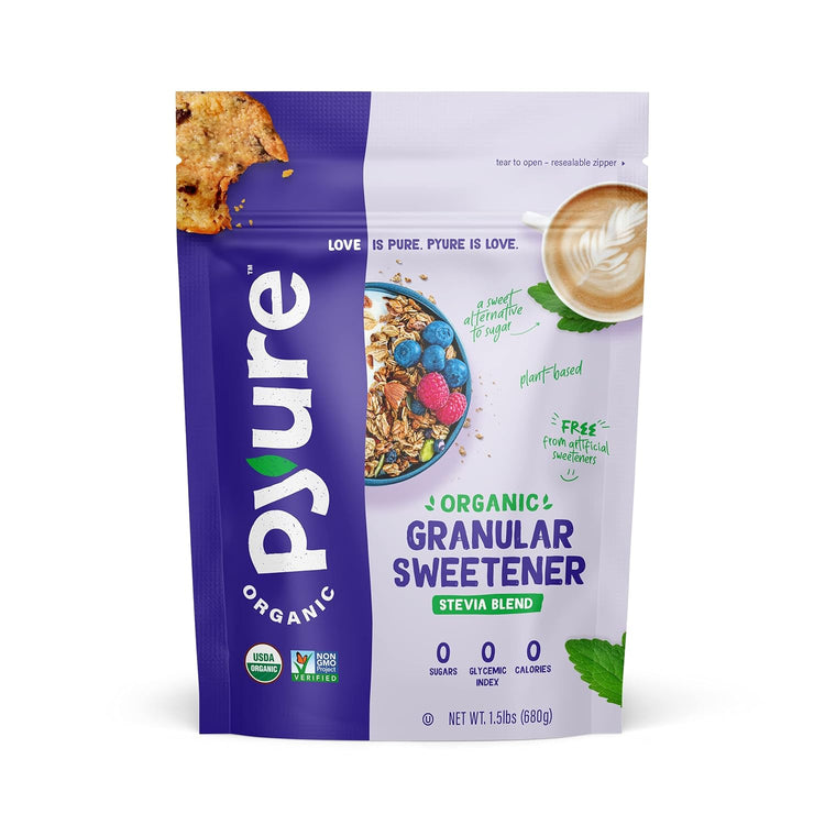 Pyure Organic Stevia Blend | Granulated Sugar Substitute with Zero Calories & Carbs | Keto, Diabetic & Vegan Friendly | Sugary Taste Alternative | USDA Organic, Non-GMO | Good For Baking | 1.5lb (24oz) - Nestoria