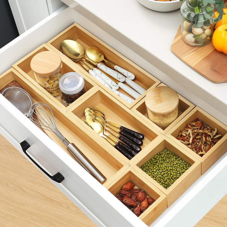 Bamboo Drawer Organizer Set (9 Count)