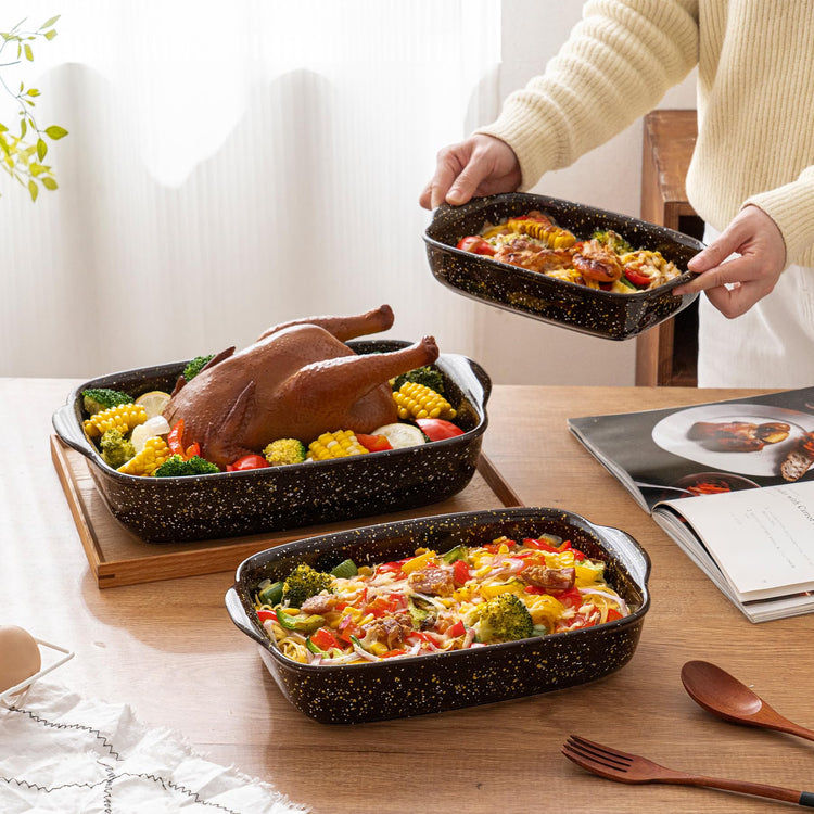 3 Pack Ceramic Baking Dishes for Oven (3 Count)
