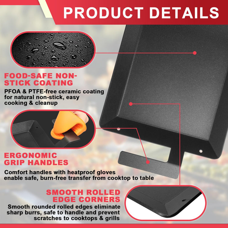 Universal Carbon Steel Griddle for Gas Grill