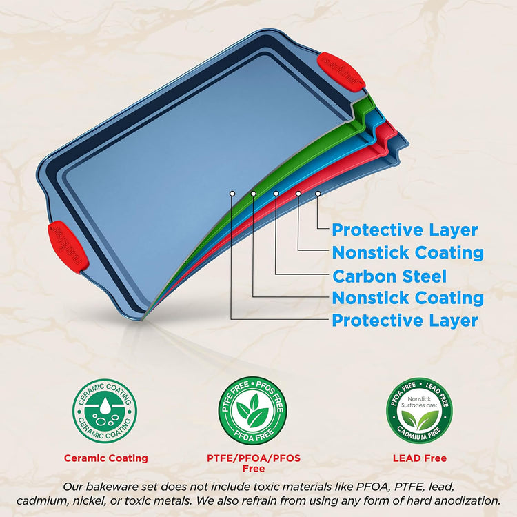8 Piece Nonstick Baking Pan Set