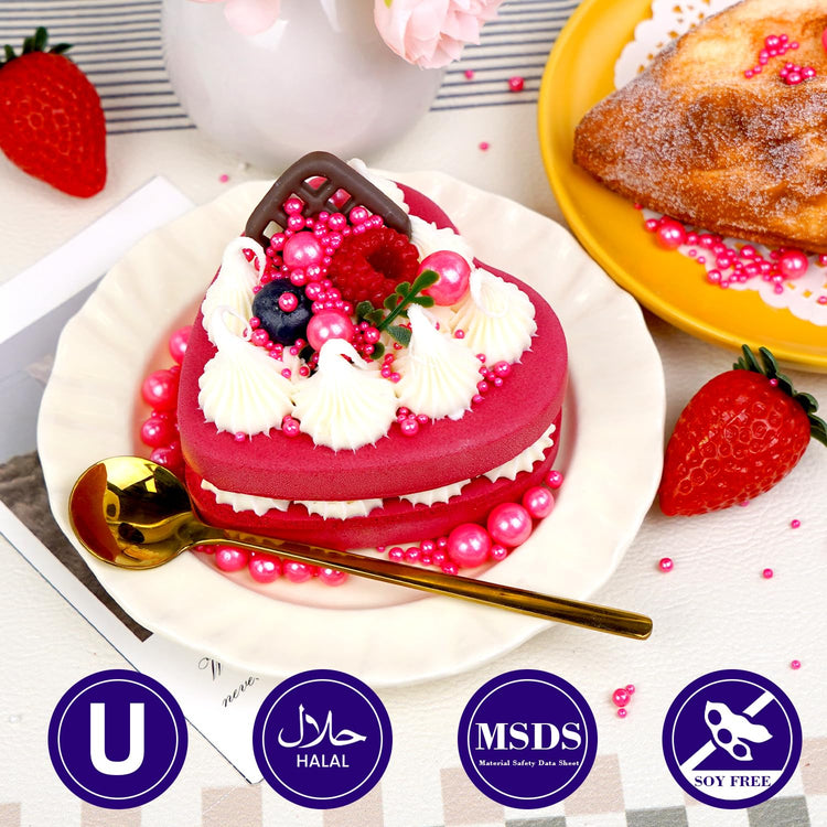 Edible Deep Pink Pearl Sprinkles (4.5 Ounce)