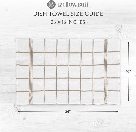 100% Cotton Terry Dish Towels, 4 pack16 x26 Inches, Super Soft and Absorbent Kitchen Towels, Perfect for Kitchen Cleaning and Dish Washing | Tan - Nestoria