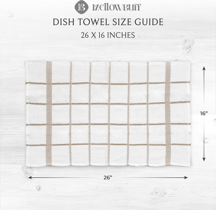 100% Cotton Terry Dish Towels, 4 pack16 x26 Inches, Super Soft and Absorbent Kitchen Towels, Perfect for Kitchen Cleaning and Dish Washing | Tan - Nestoria