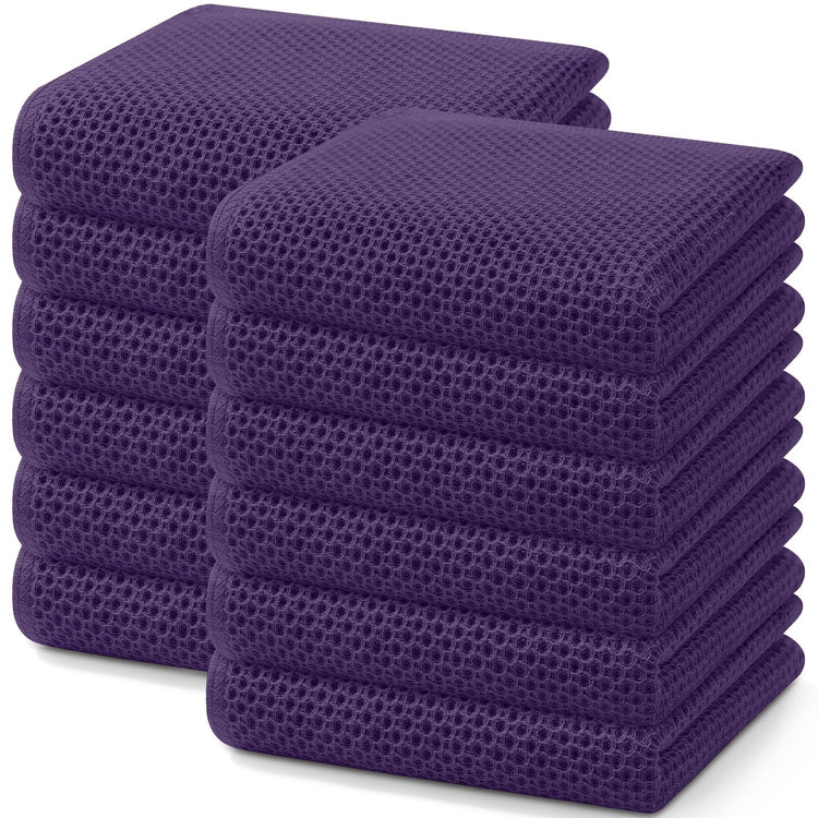 100% Cotton Waffle Weave Kitchen Dish Towels 12 (12 Count)