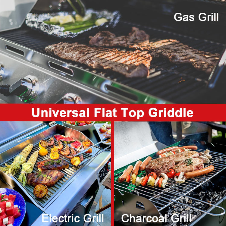 25"x16" Nonstick Griddle for Gas & Charcoal Grills Universal Fit