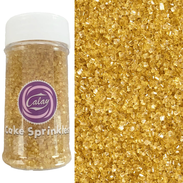 Gold Sanding Sugar for Baking Edible Sparkling Sugar Sprinkles Coarse Sugar Crystals for Baking Topping Cake Cookie Cupcake Topper Ice Cream Decoration Supplies 3.2 OZ (3.2 Ounce)