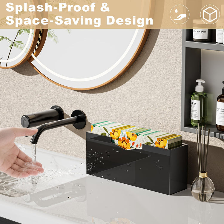 Black Acrylic Guest Towel & Napkin Holder