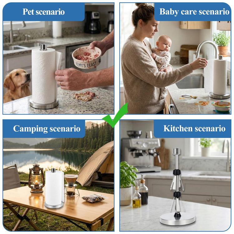 Stainless Steel Silver Paper Towel Holder Designed for Easy One