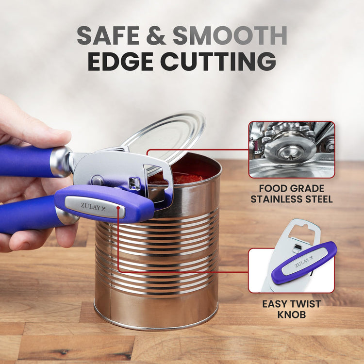 Heavy Duty Stainless Steel Can Opener Manual with Bottle Opener