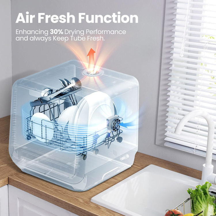 Portable Mini Dishwasher Countertop with 1.32Gal Built