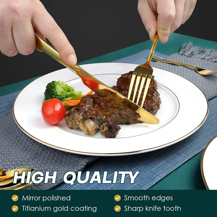 Gold Silverware Set (30 Count)