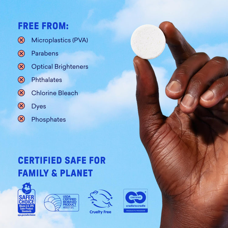 100% Plastic Free Laundry Detergent Tablets Set (61 Count)