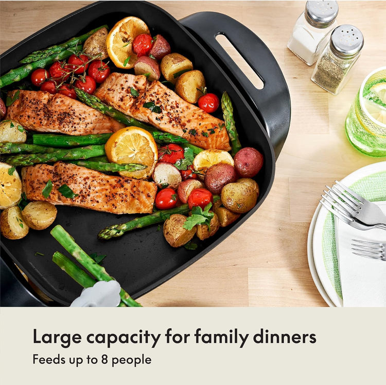 12x12 Electric Skillet & Frying Pan with Glass Lid