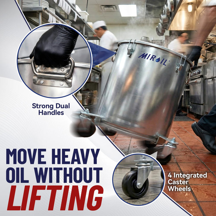 Oil Disposal Caddy with Caster Wheels