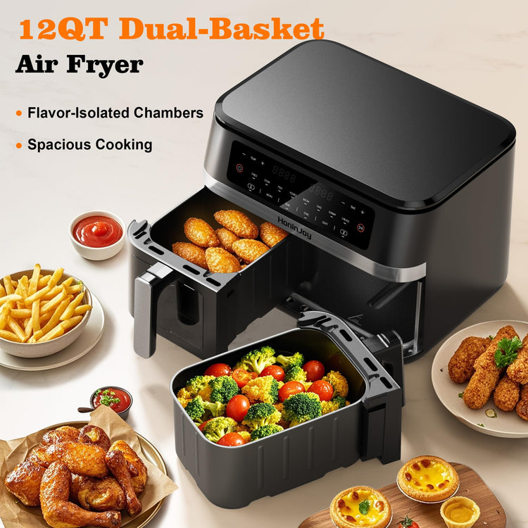 12QT Large Dual Basket Air Fryer 12