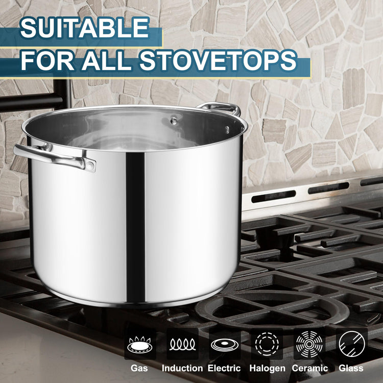 24 Quart Large Stock Pot