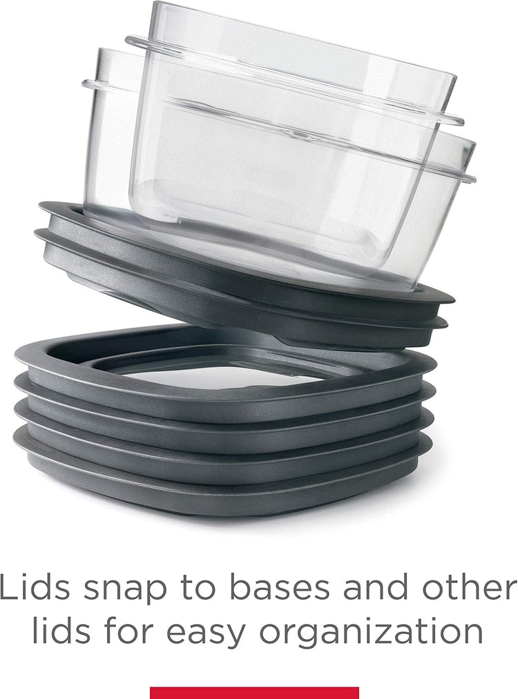 Rubbermaid Premier Food Storage Container, 10 Piece Set, Grey, BPA-Free, Microwave & Dishwasher Safe