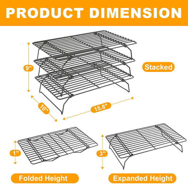 3 Tier Stackable Cooling Rack for Batch Cooling Cookie