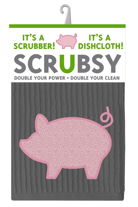 MÜkitchen SCRUBSY 100% Cotton Kitchen Dish Cloth with Built in Scrubber