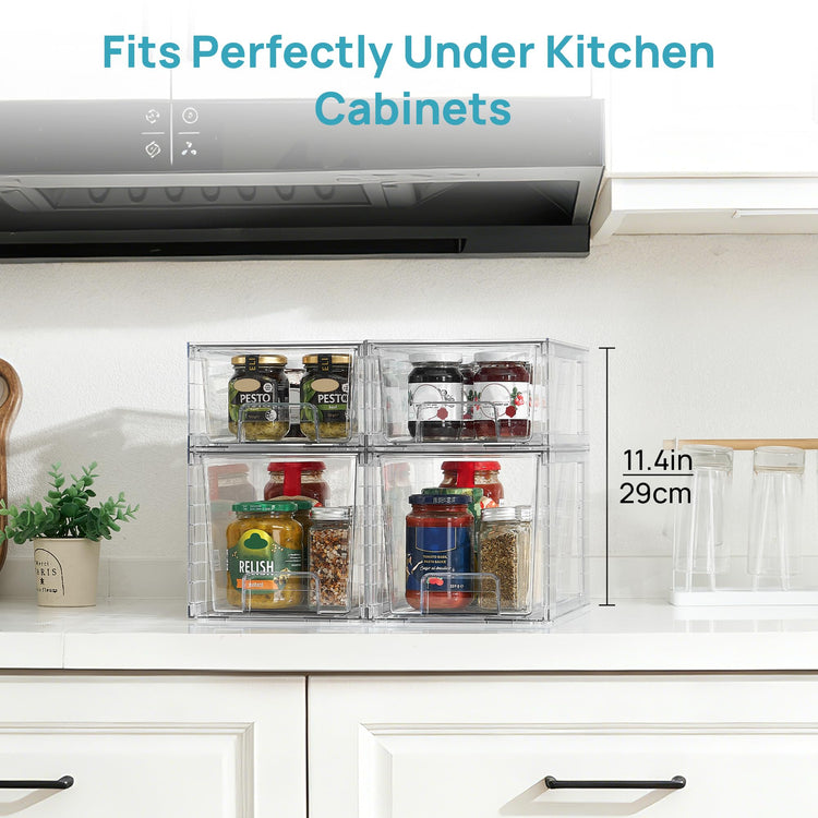 Clear Stackable Storage Drawers (4 Count)