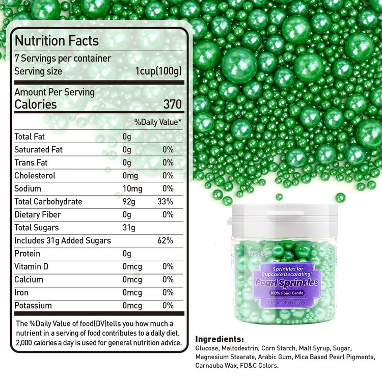 Deep Green Pearl Sugar Candy Sprinkles (4.5 Ounce)